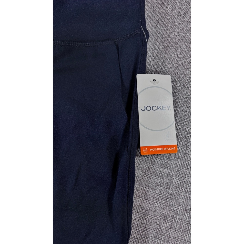 Jockey Leggings Sueded Interlock Pintuck Pocket Crop Navy Blue Womens Size XS - Picture 3 of 11